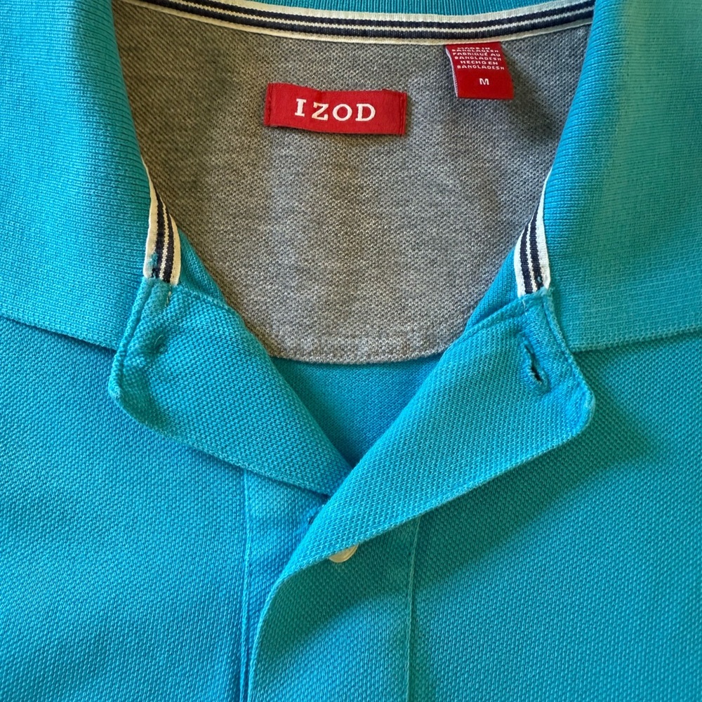 Izod Men's M Turquoise Polo Shirt